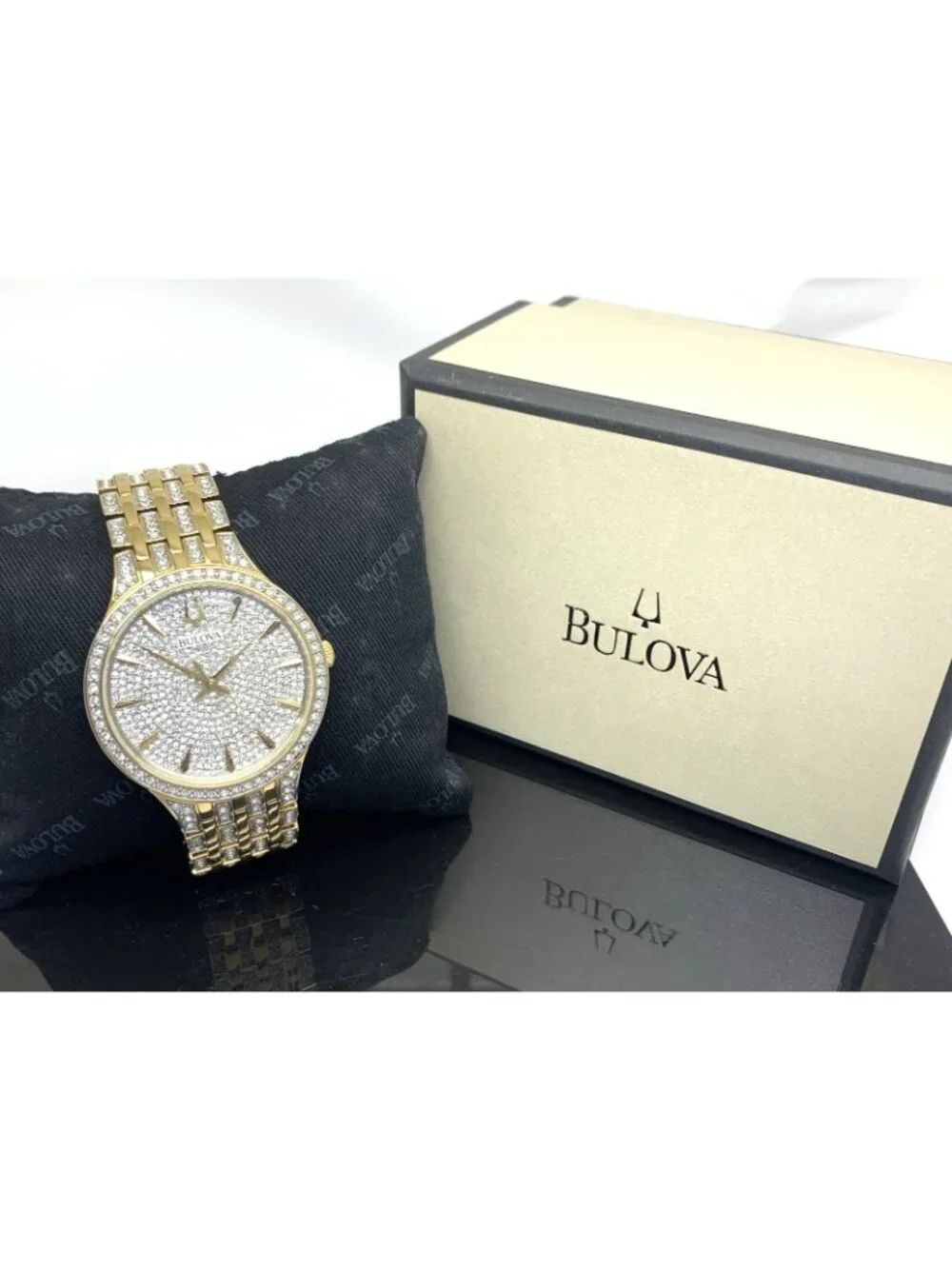 Bulova Men's Watch 98A229 Phantom Crystals Accented Gold Stainless Steel 40mm